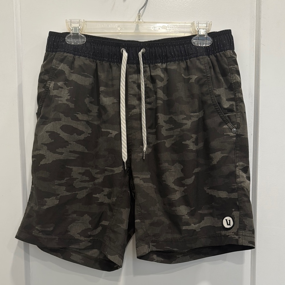 Vuori Camouflage Print Shorts with Drawstring